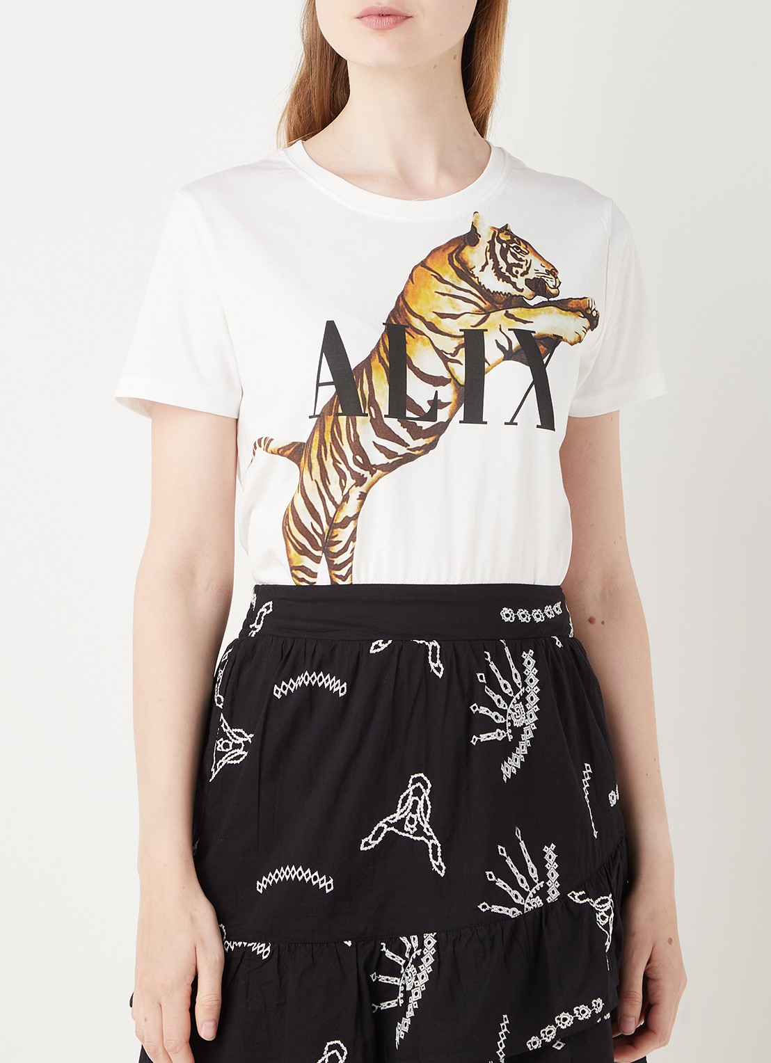 Alix The Label T-shirt met logoprint - detail 4 wit