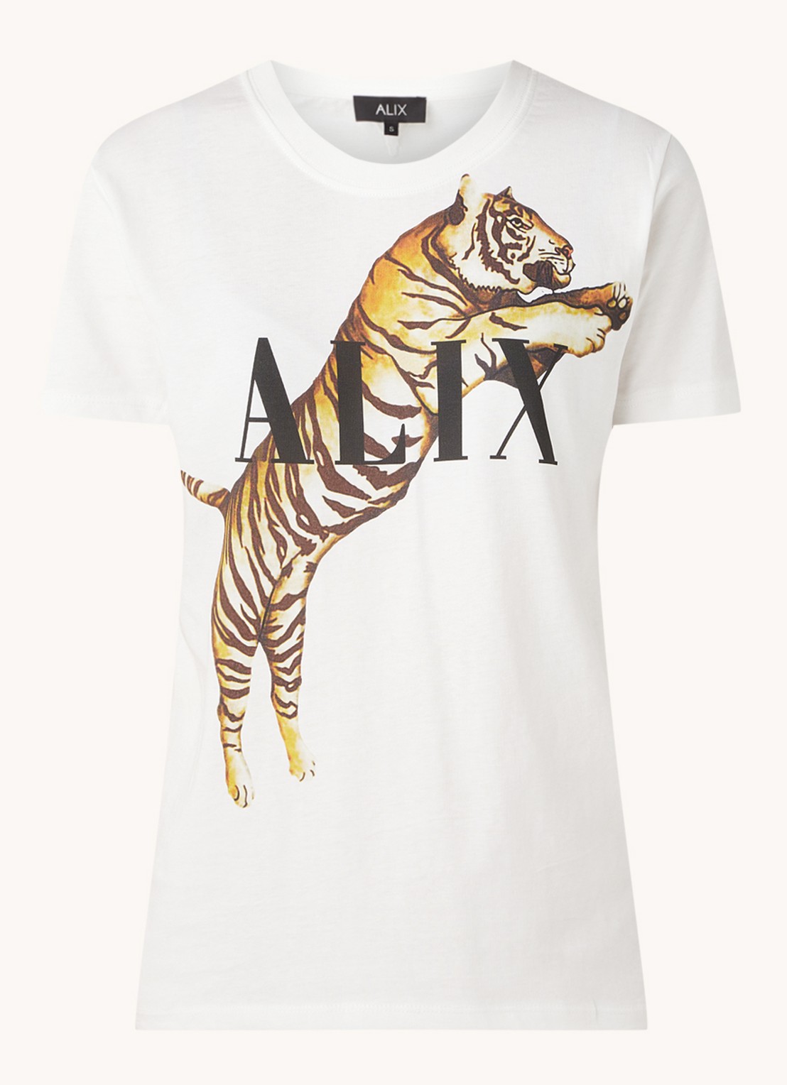 Alix The Label T-shirt met logoprint - voorkant 2 wit