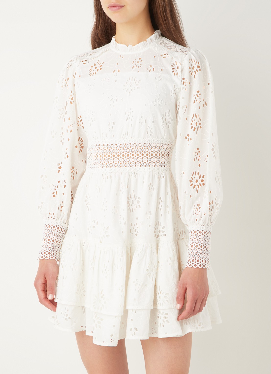 ALLSAINTS Annasia mini tuniekjurk van broderie - detail 2 wit