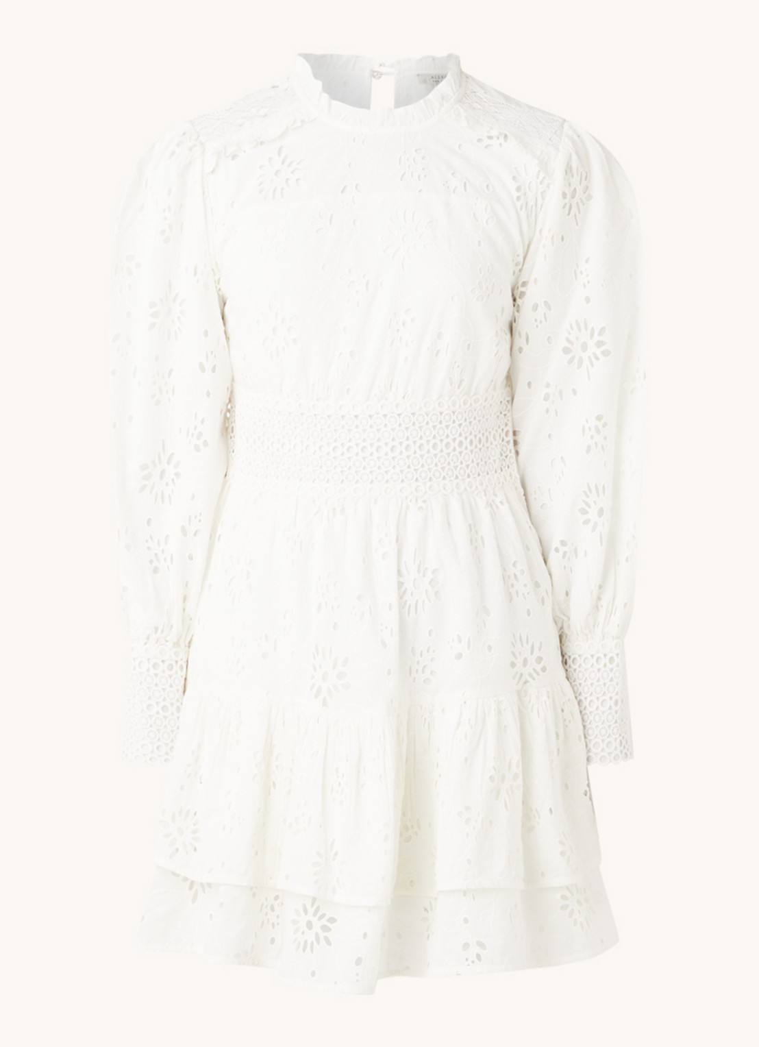 ALLSAINTS Annasia mini tuniekjurk van broderie - voorkant 3 wit