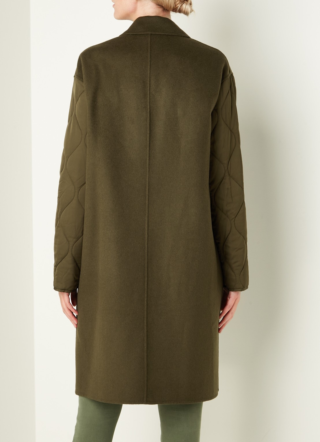 ALLSAINTS Florence mantel in wolblend - achterkant 2 bronsgroen