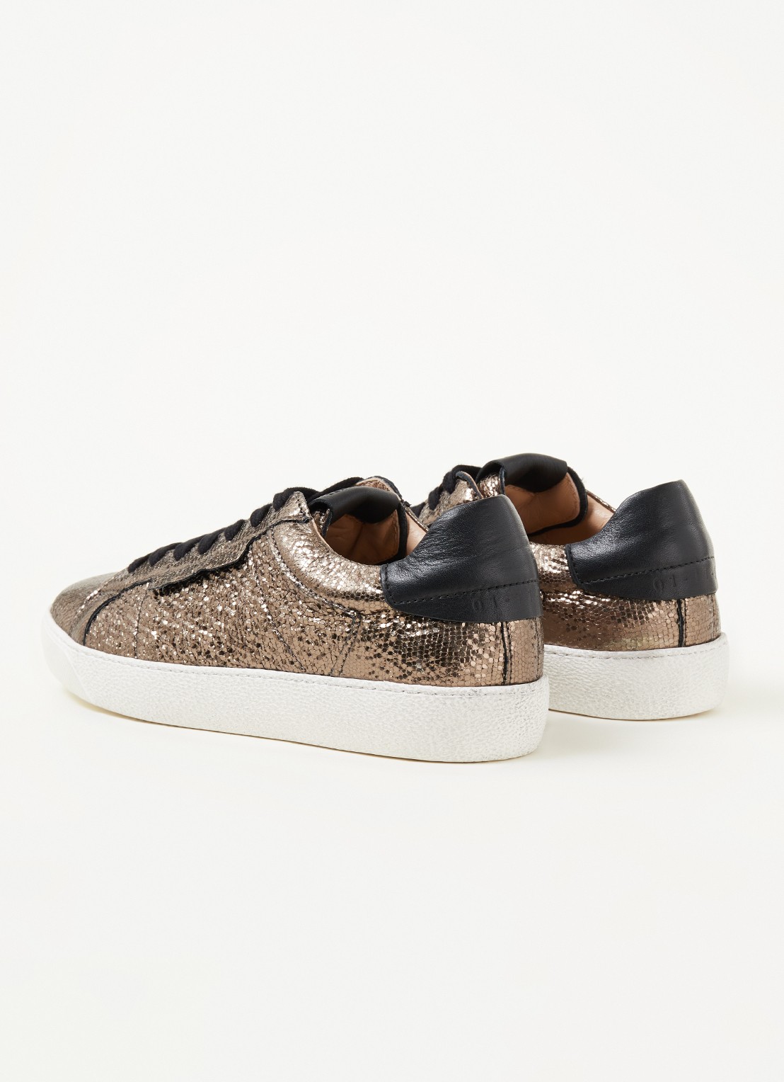 ALLSAINTS Sheer shimmer sneaker met metallic finish - detail 3 goud