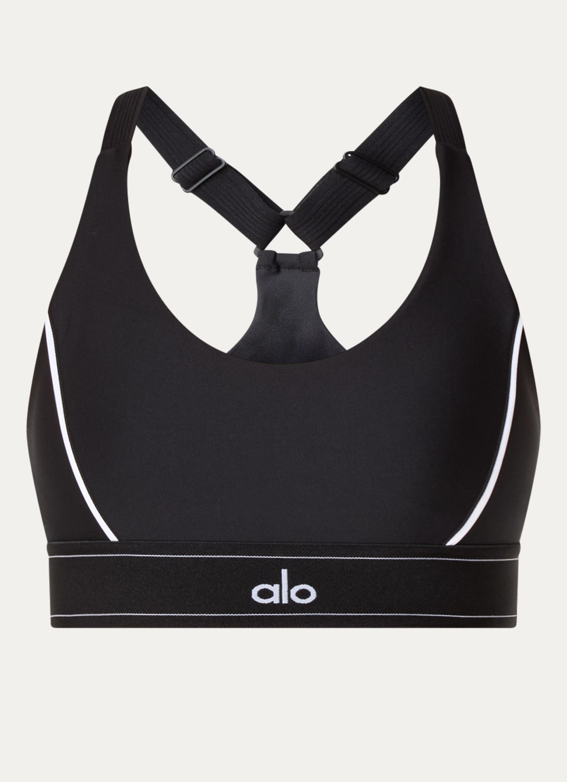 Alo Yoga Airlift sport bh met medium support - voorkant zwart