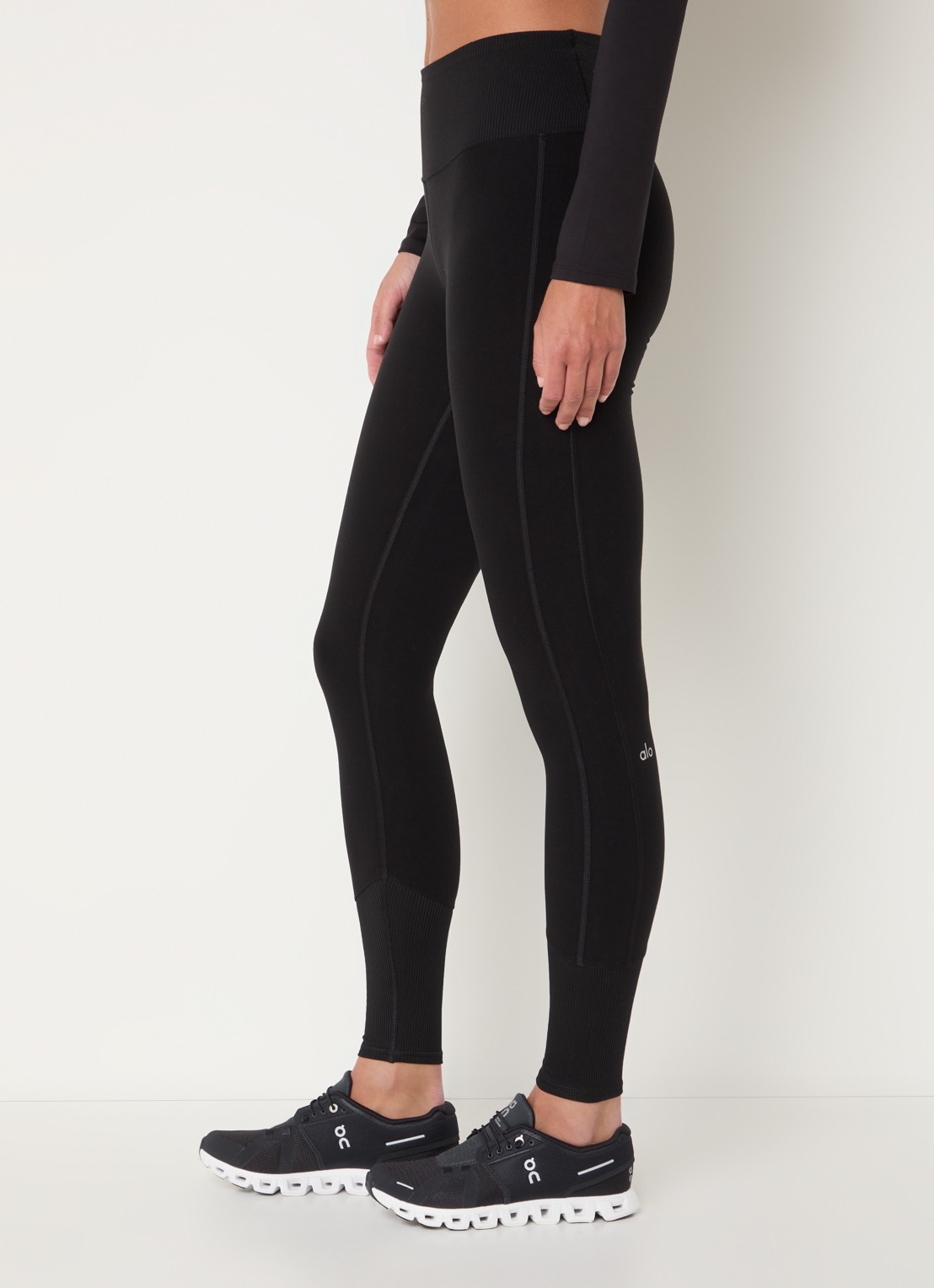 Alo Yoga High waist trainingslegging met logo - detail 5 zwart