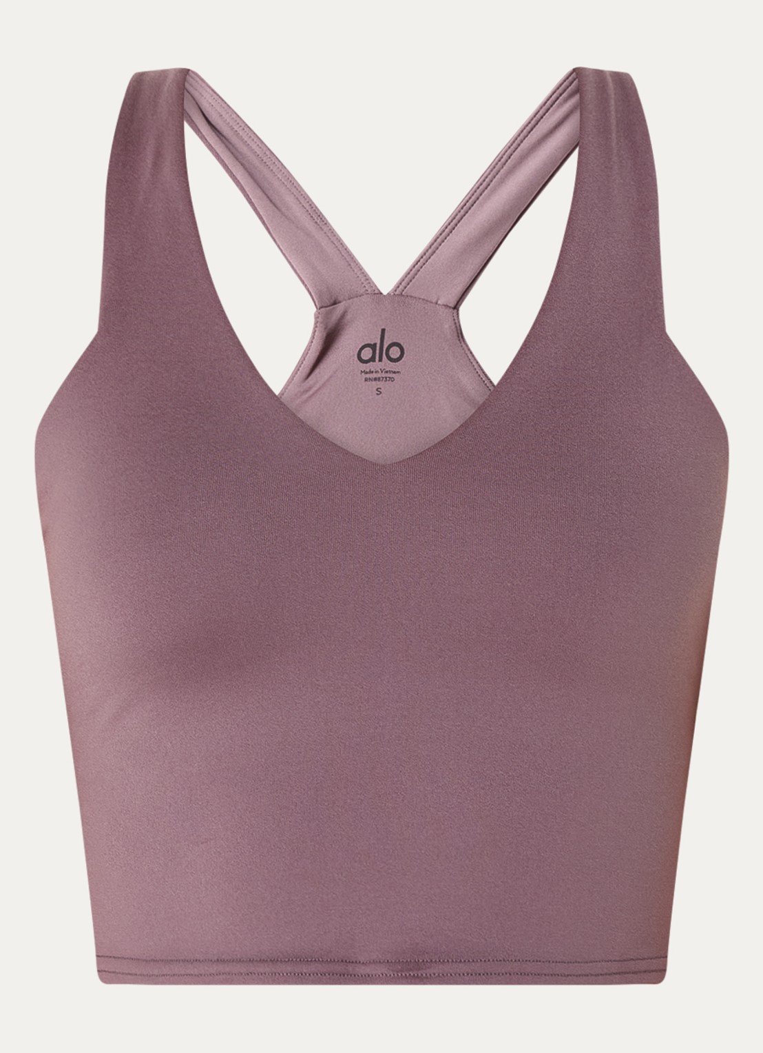 Alo Yoga Naadloze sport bh met light support - voorkant taupe