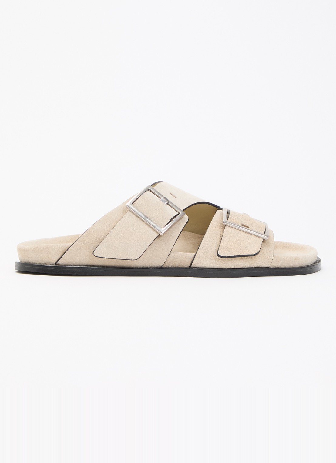 ALOHAS Alba slipper van suède - voorkant beige
