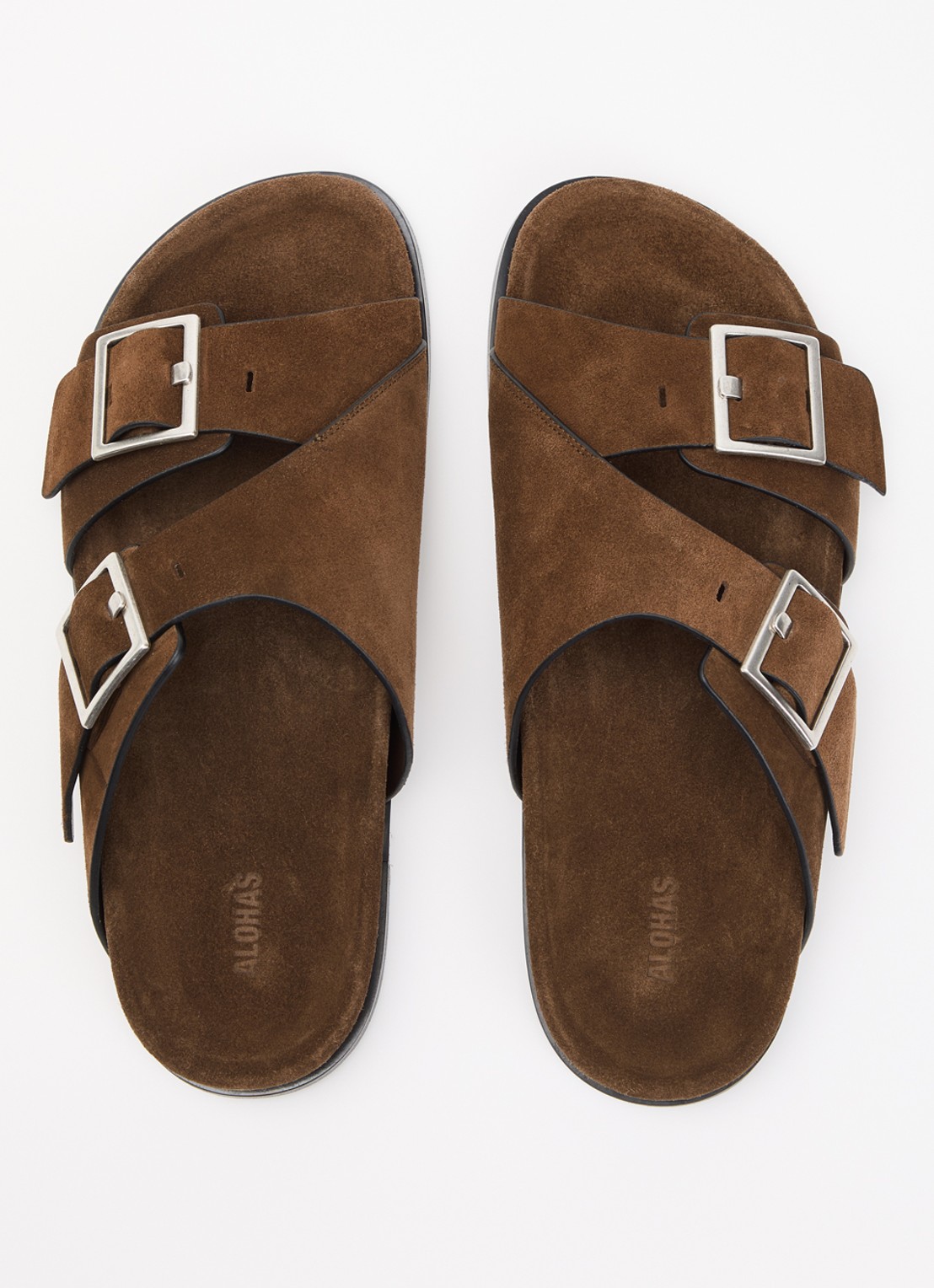 ALOHAS Alba slipper van suède - detail 3 bruin