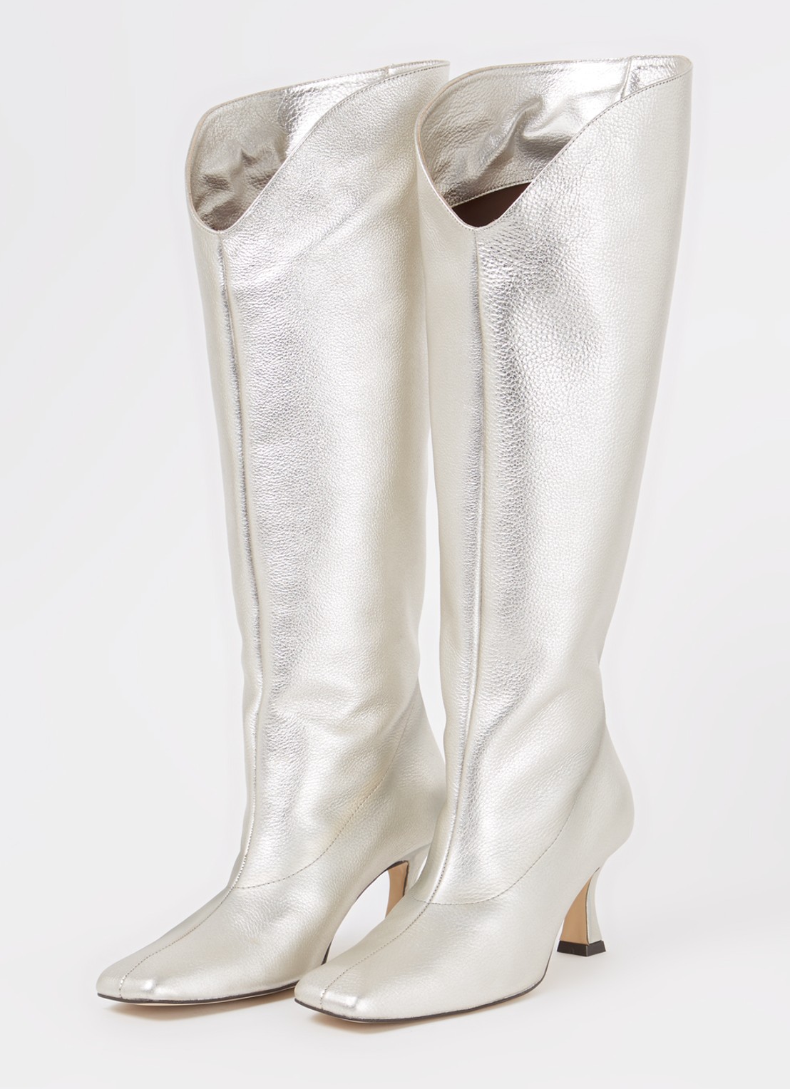 ALOHAS Billy Shimmer laarzen van leer met metallic finish - detail 2 zilver