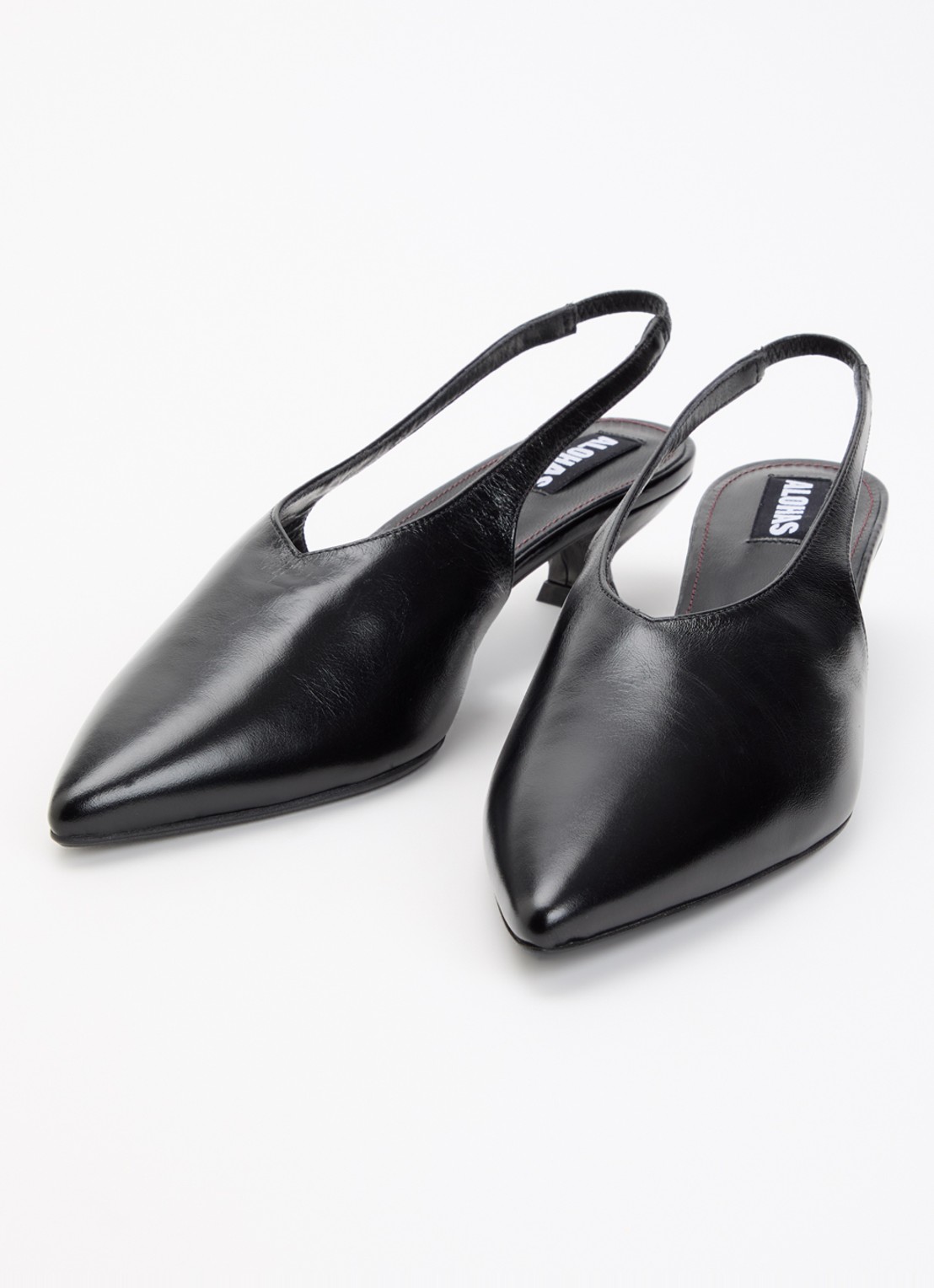 ALOHAS Eros slingback van leer - detail 2 zwart