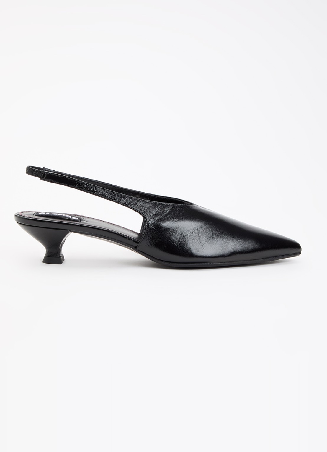 ALOHAS Eros slingback van leer - voorkant 5 zwart
