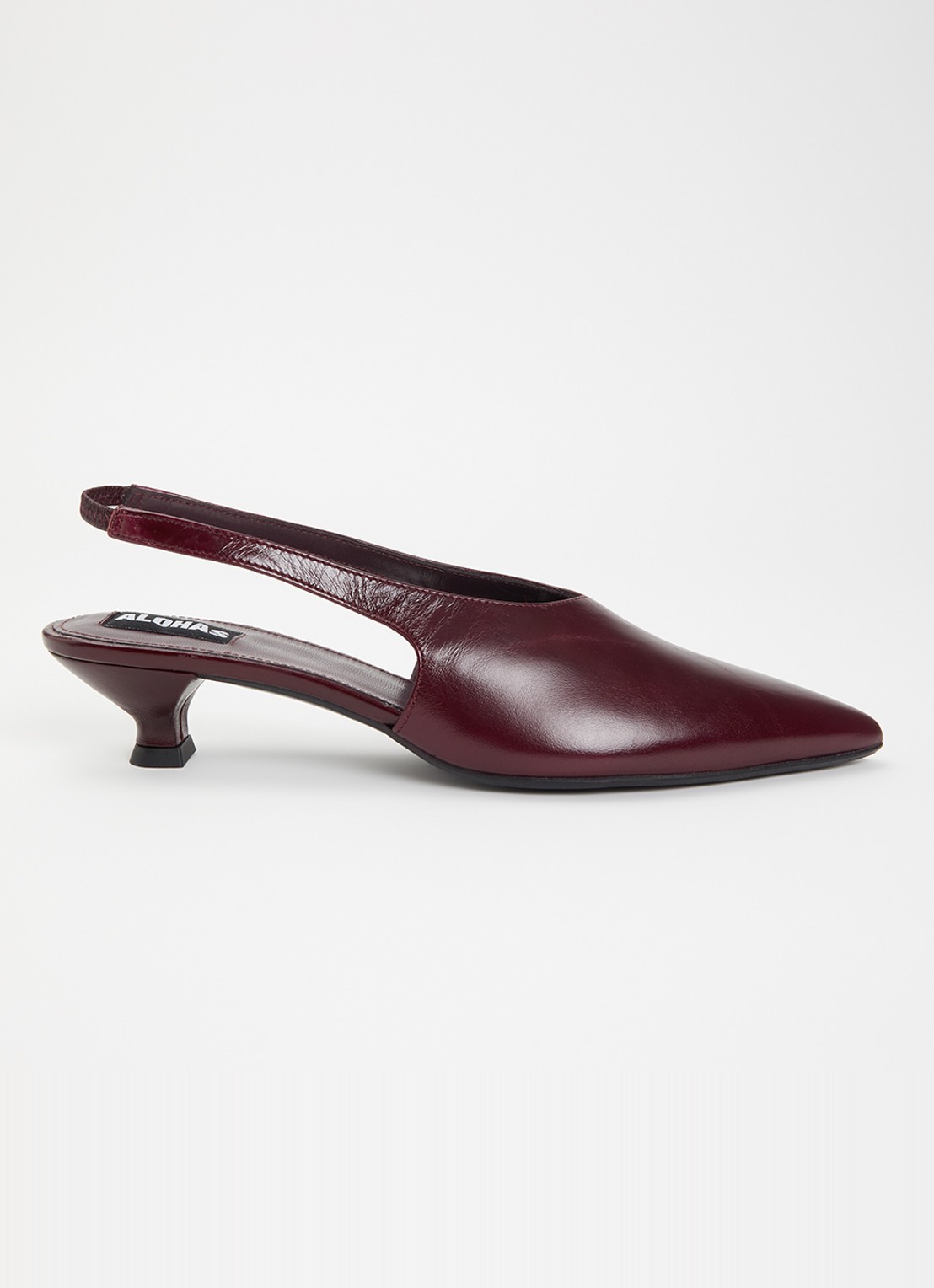 ALOHAS Eros slingback van leer - voorkant 5 bordeauxrood