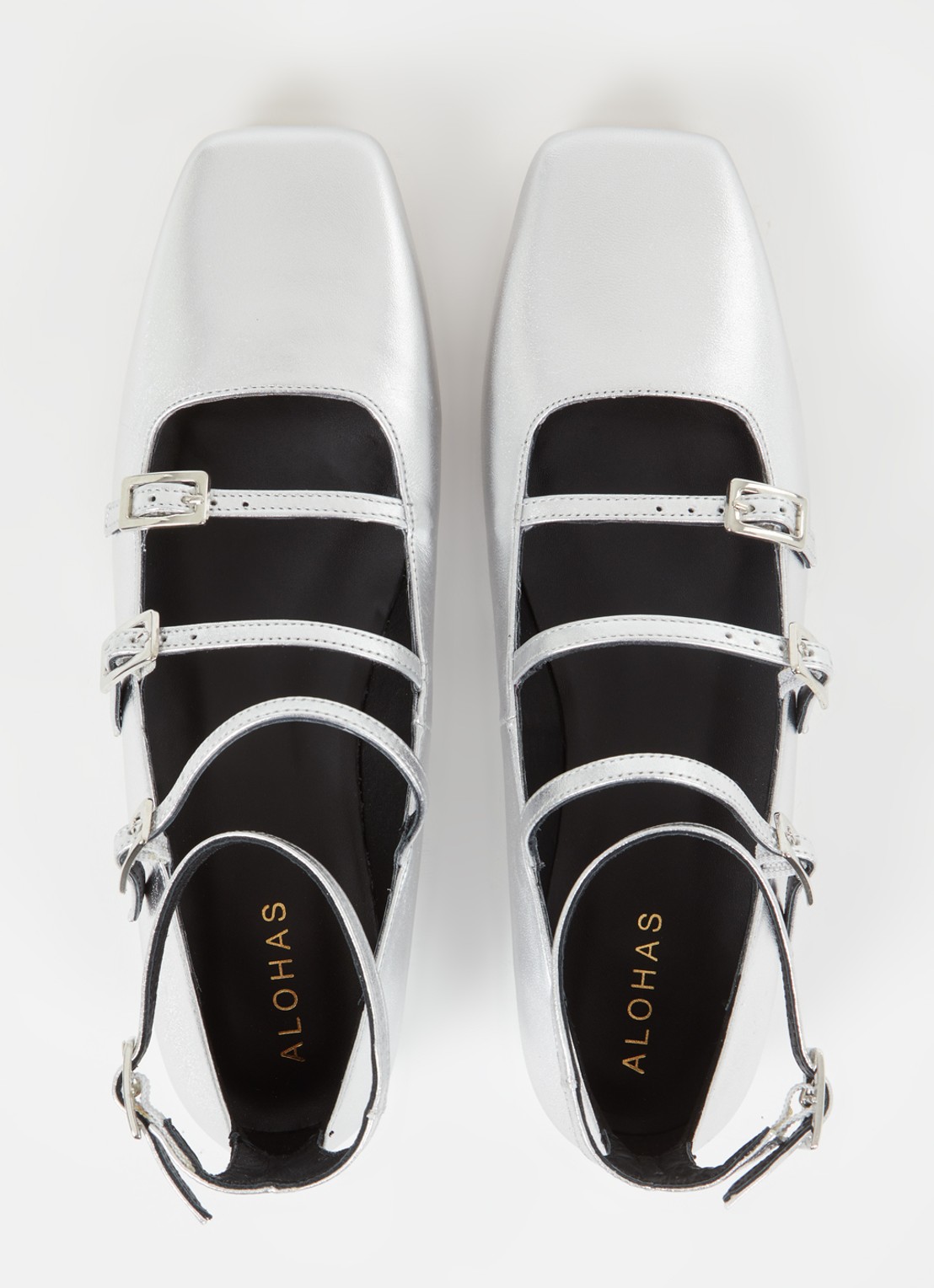 ALOHAS Luke Shimmer ballerina met metallic finish - detail 3 zilver