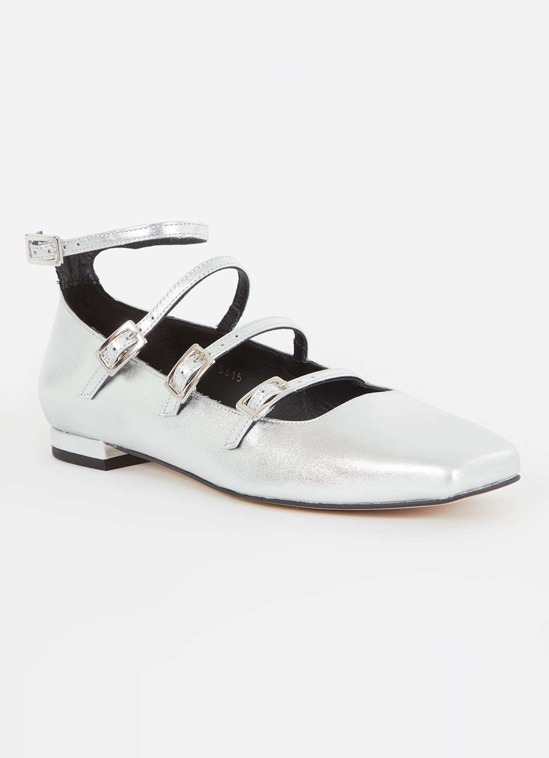 ALOHAS Luke Shimmer ballerina met metallic finish - voorkant 5 zilver