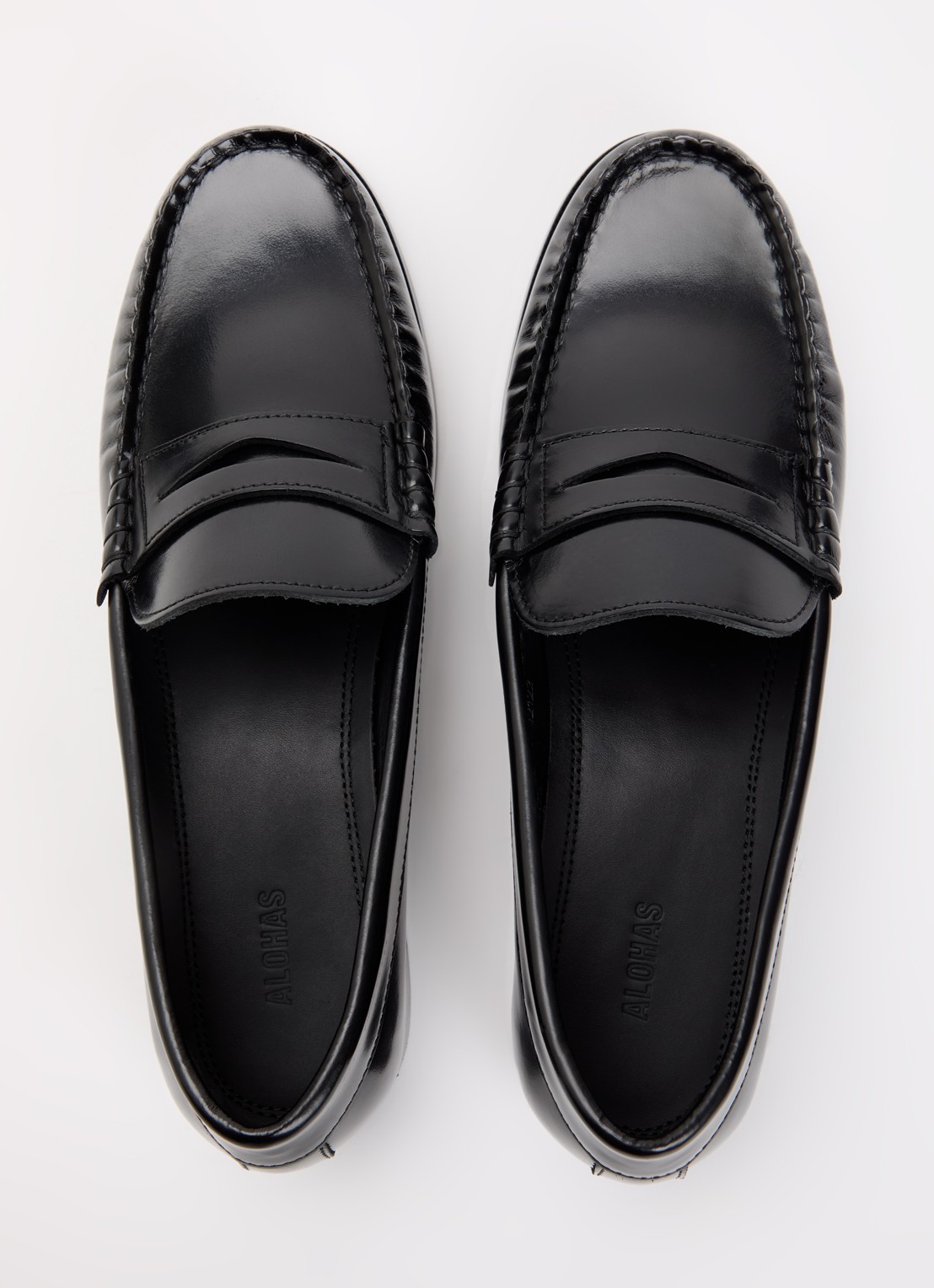 ALOHAS Rivet loafer van leer - detail 4 zwart