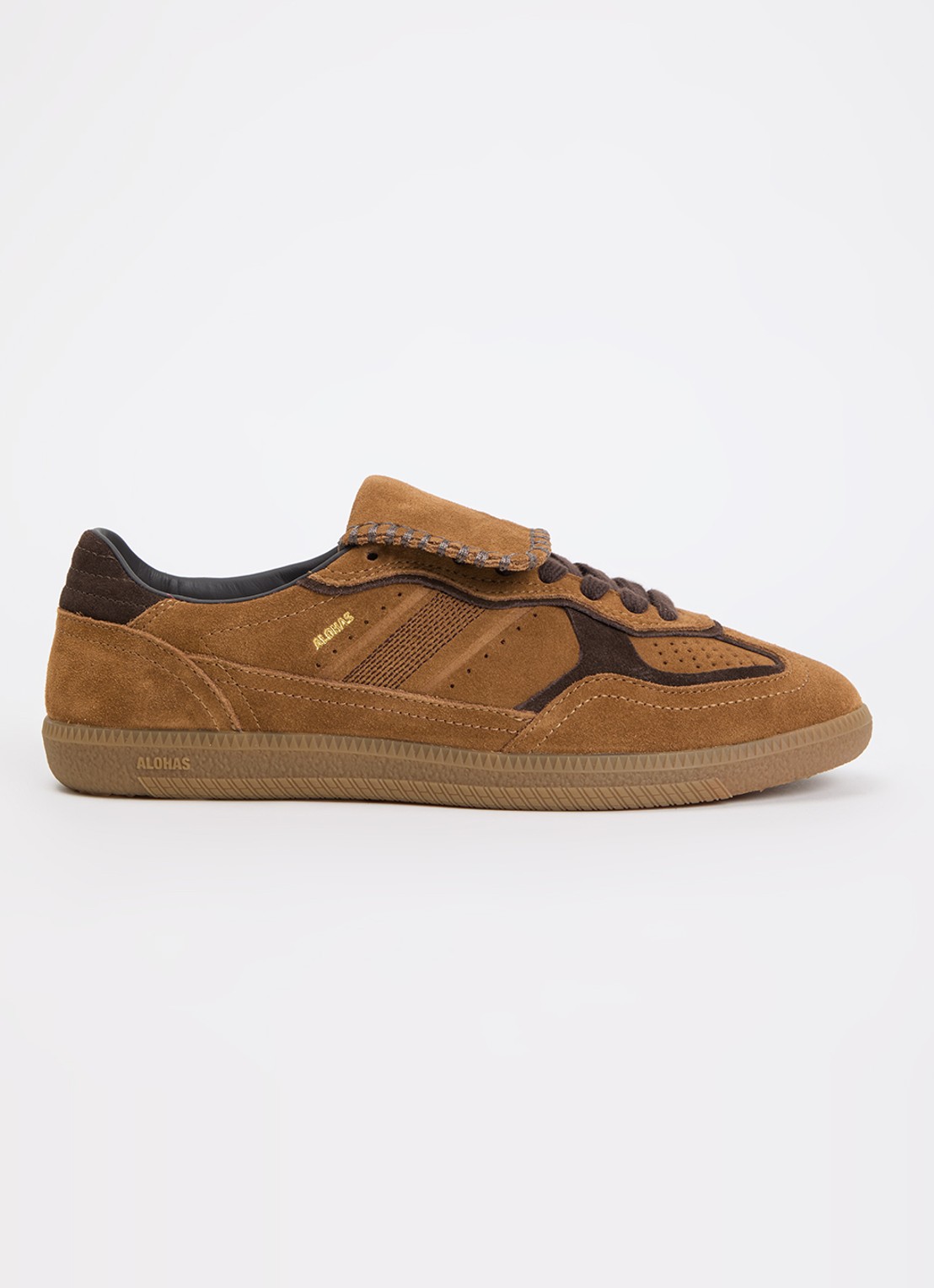 ALOHAS Tb.490 Club sneaker van suède - voorkant cognac
