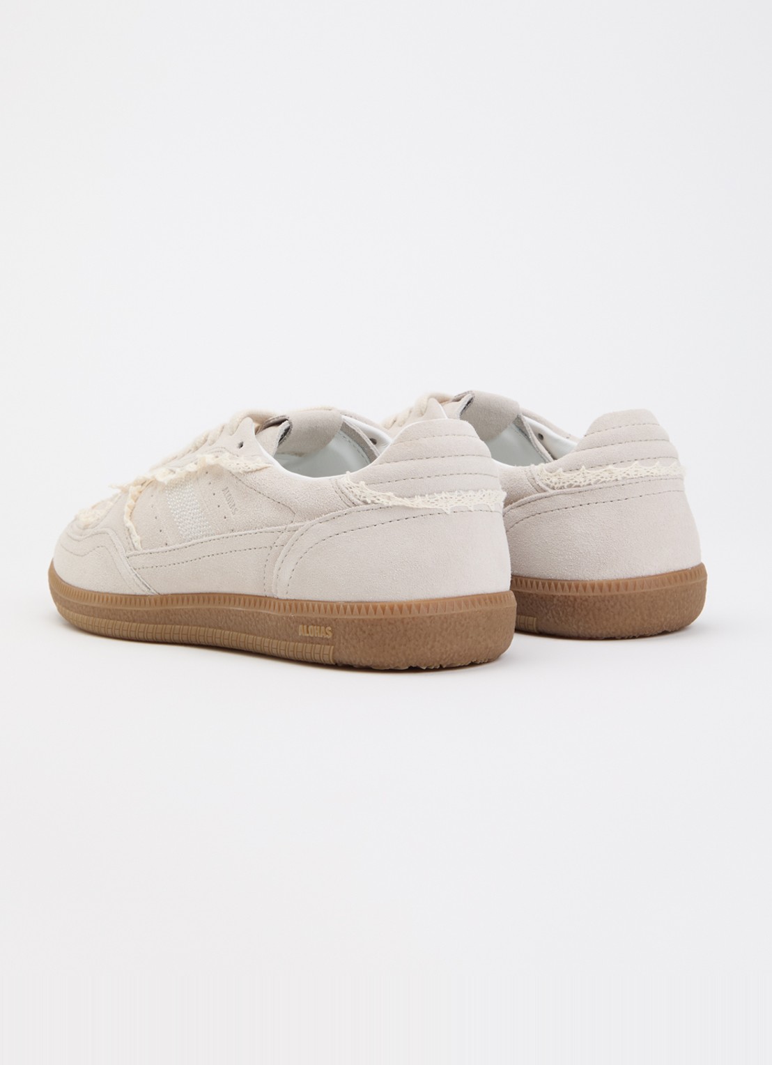 ALOHAS Tb.490 Crochet sneaker van suède - achterkant creme