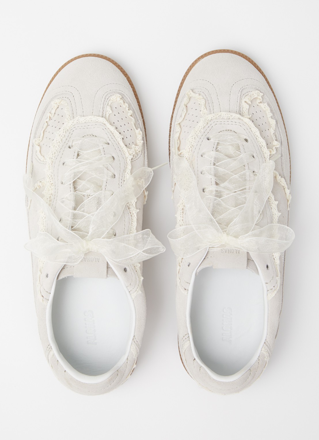 ALOHAS Tb.490 Crochet sneaker van suède - detail 4 creme