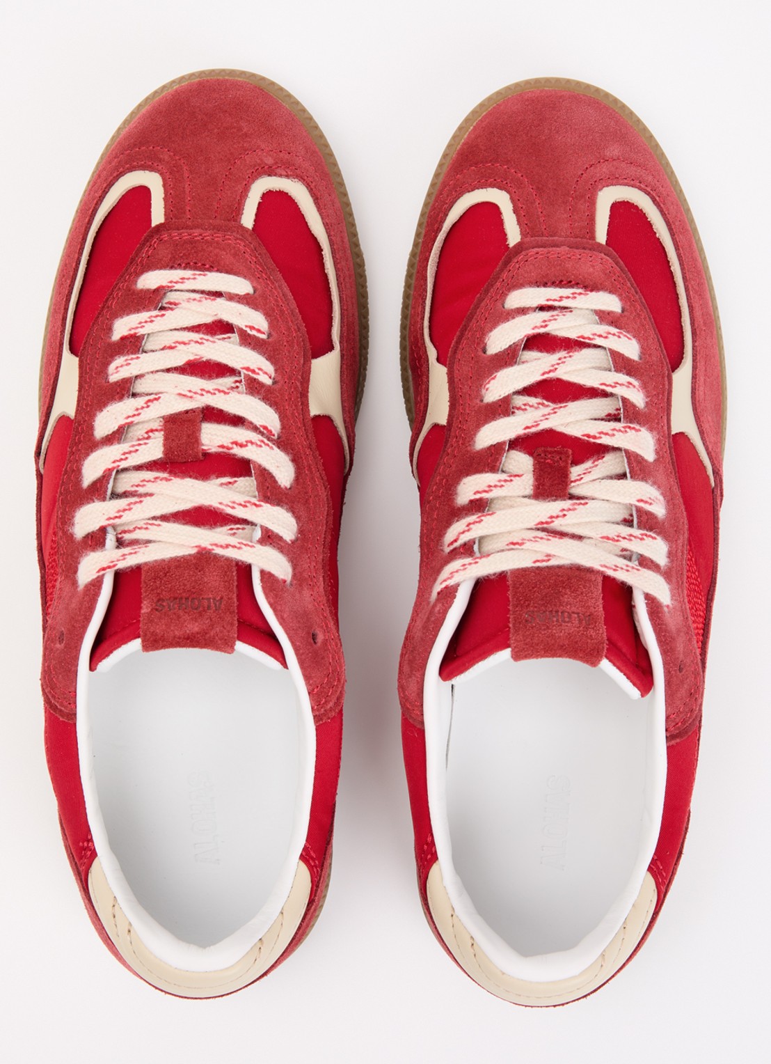 ALOHAS Tb.490 Rife sneaker van suède met leren details - detail 4 rood