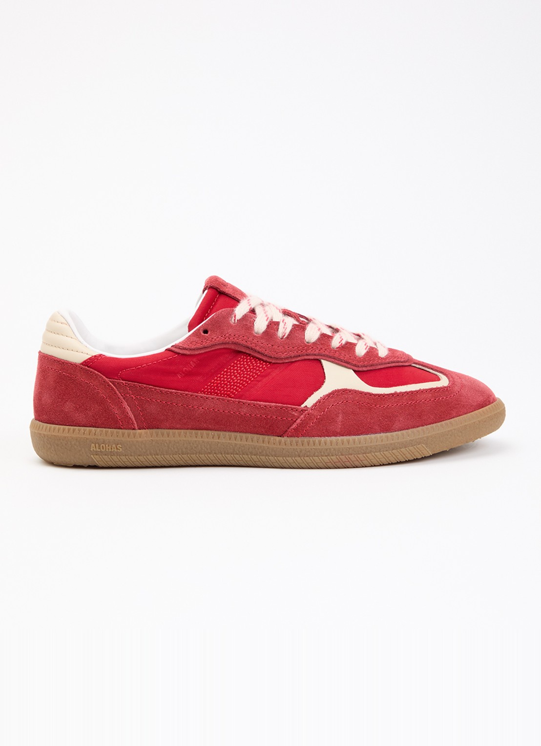 ALOHAS Tb.490 Rife sneaker van suède met leren details - voorkant rood