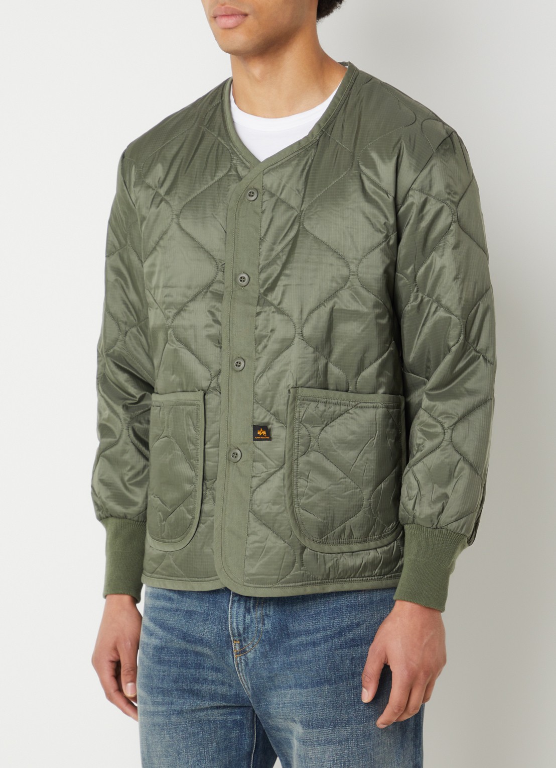 Alpha Industries ALS Liner Heritage gewatteerd jack met opgestikte zakken - detail 4 legergroen