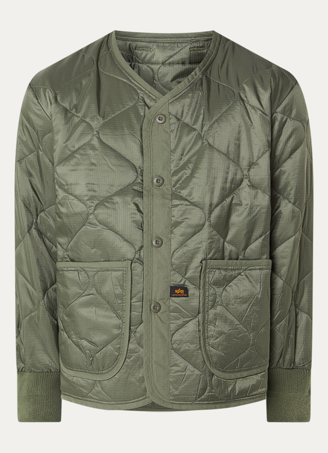 Alpha Industries ALS Liner Heritage gewatteerd jack met opgestikte zakken - voorkant legergroen