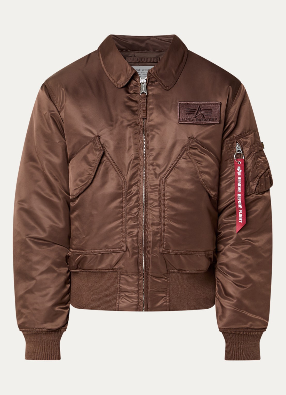 Alpha Industries CWU-45P Heritage gewatteerd bomberjack met opgestikte zakken - voorkant 3 bruin