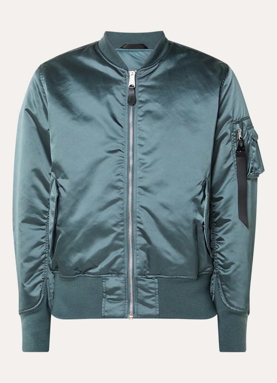 Alpha Industries MA-1 Base Flight reversible gewatteerd bomberjack met steekzakken - voorkant 3 petrol