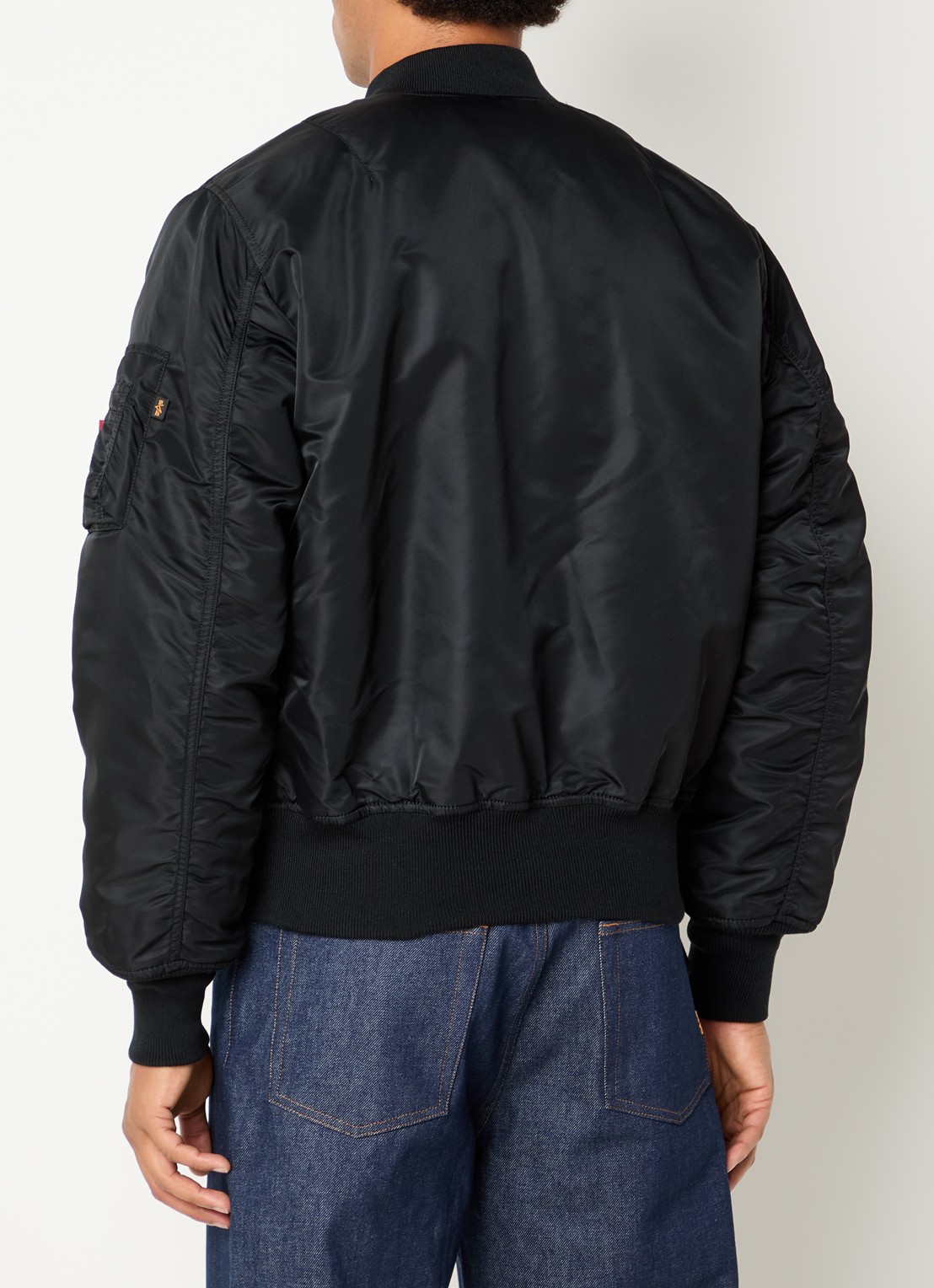 Alpha Industries MA-1 Heritage reversible gewatteerd bomberjack met klepzakken - achterkant zwart