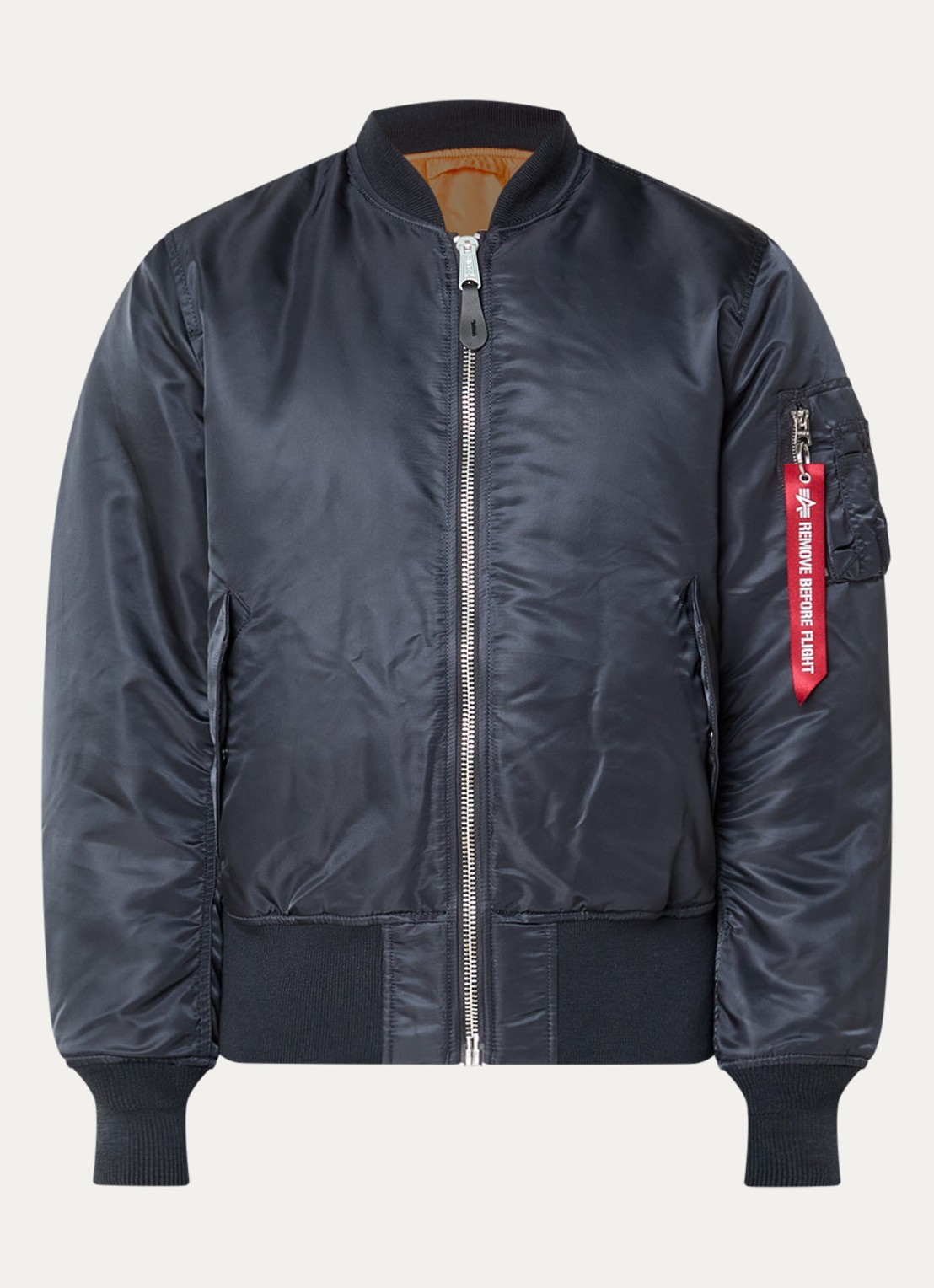 Alpha Industries MA-1 Heritage reversible gewatteerd bomberjack met klepzakken - voorkant 3 antraciet