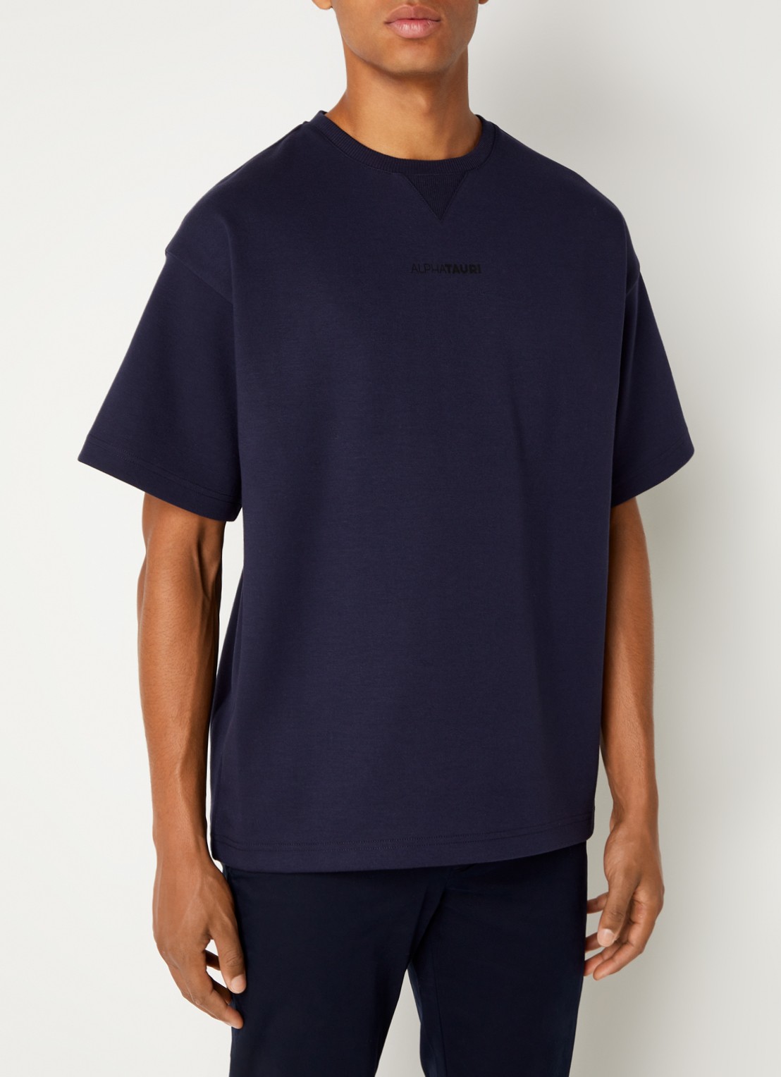AlphaTauri Jahev T-shirt met stretch - detail 4 donkerblauw