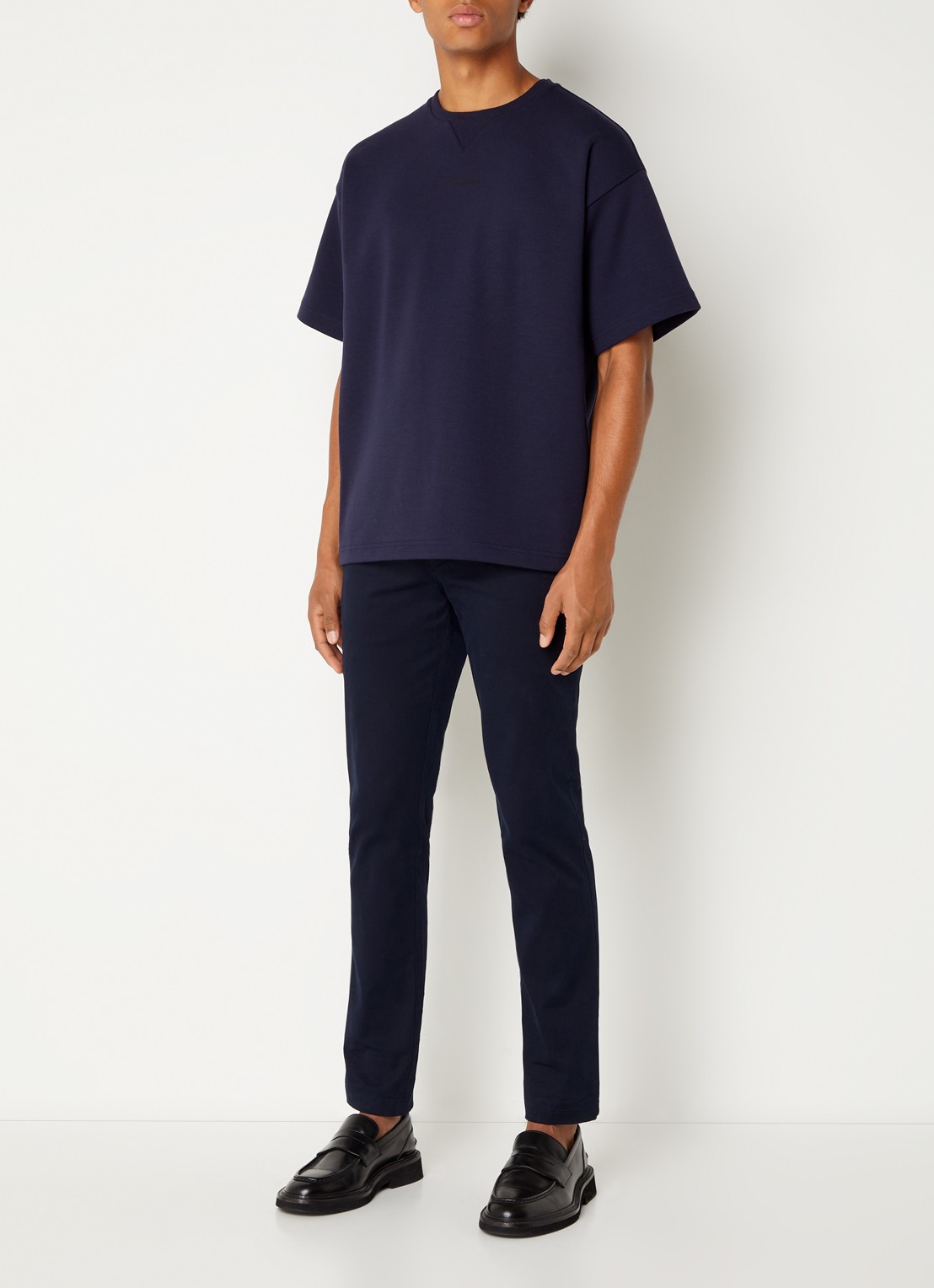 AlphaTauri Jahev T-shirt met stretch - voorkant 3 donkerblauw