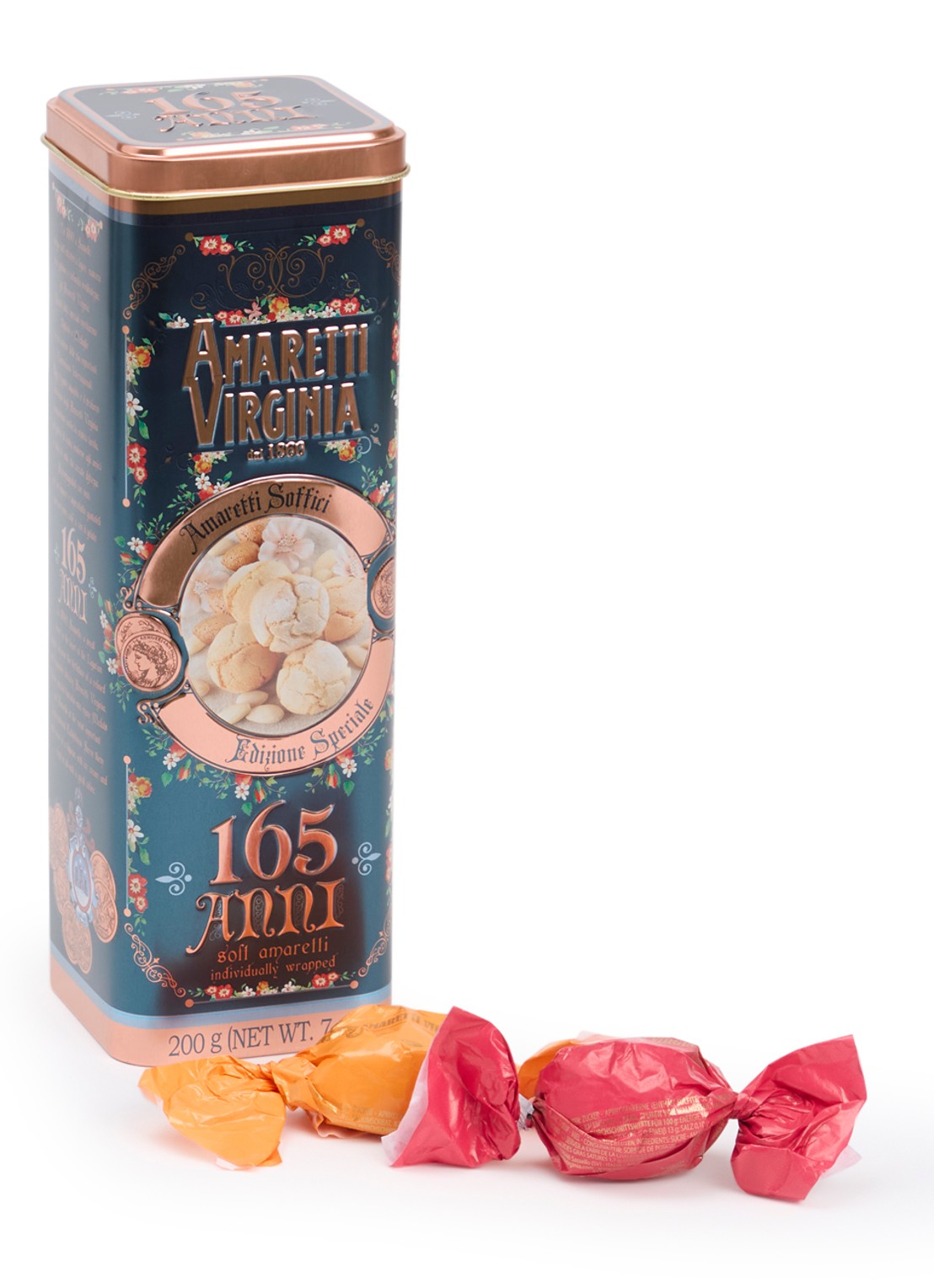Amaretti Virginia Virginia 165th Anniversary Amaretti koekjes in blik 200 gram - voorkant undefined