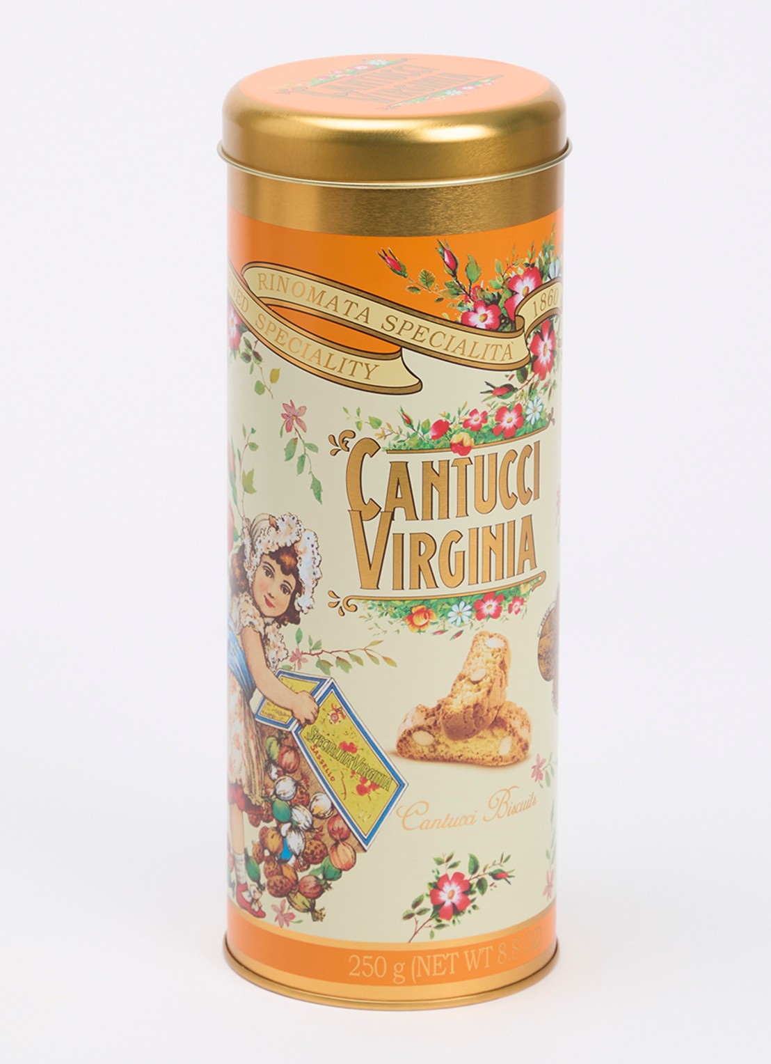 Amaretti Virginia Virginia Cantucci koekjes in blik 250 gram - voorkant 2 undefined