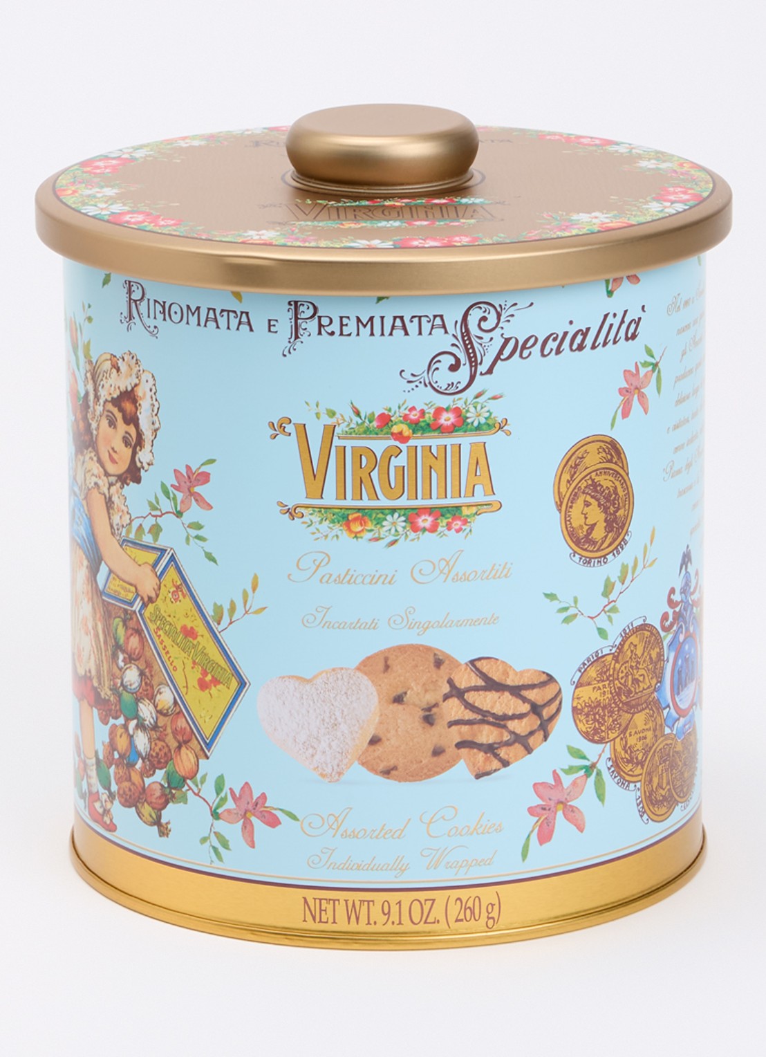 Amaretti Virginia Virginia Pasticcini koekjes in blik 260 gram - voorkant 2 undefined
