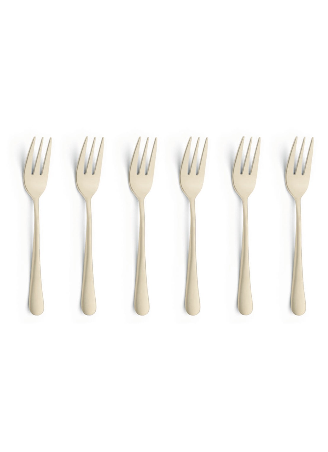 Amefa Austin Champagne gebaksvork set van 6 - voorkant goud