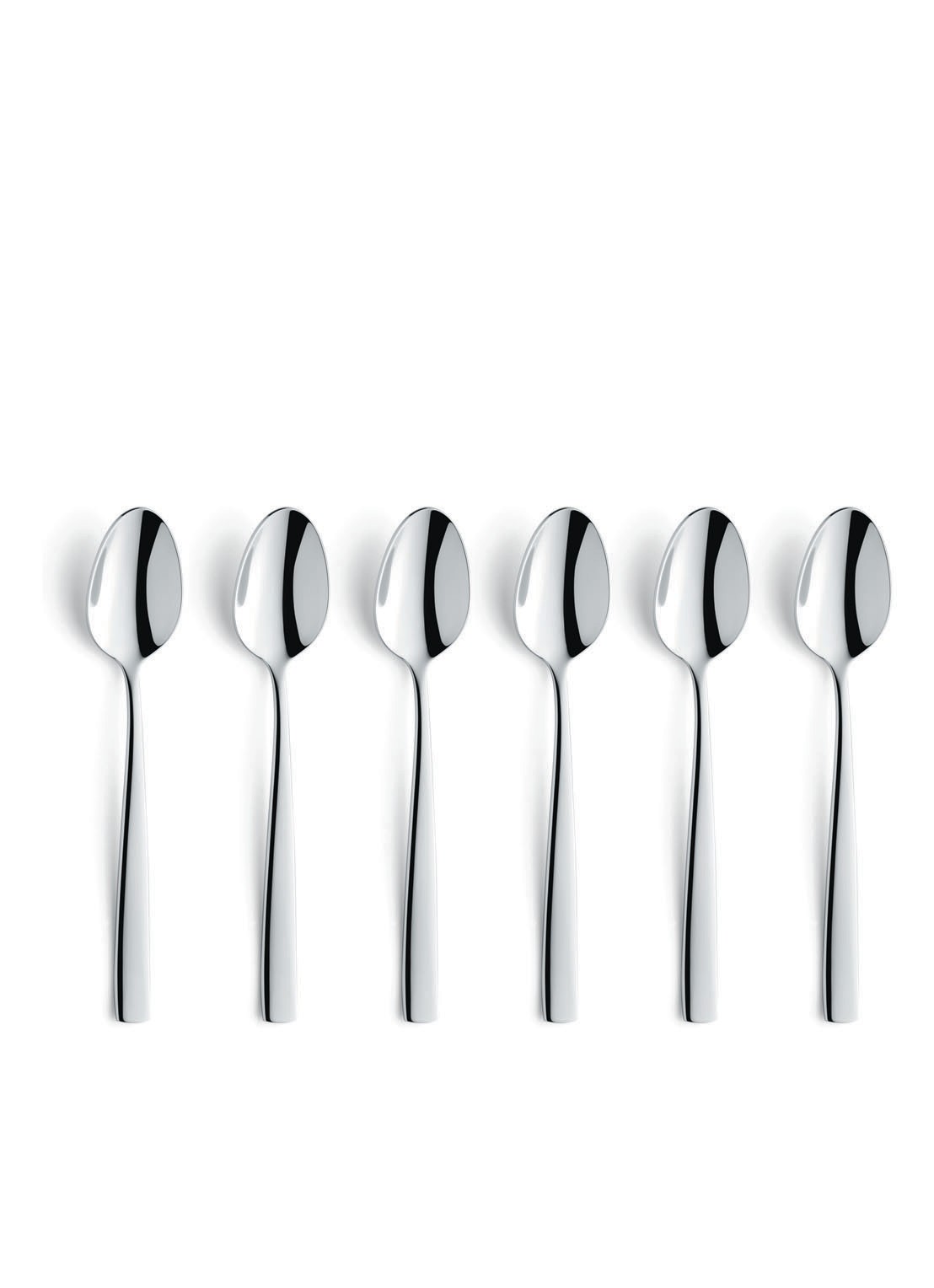 Amefa Martin theelepel set van 6  - voorkant zilver