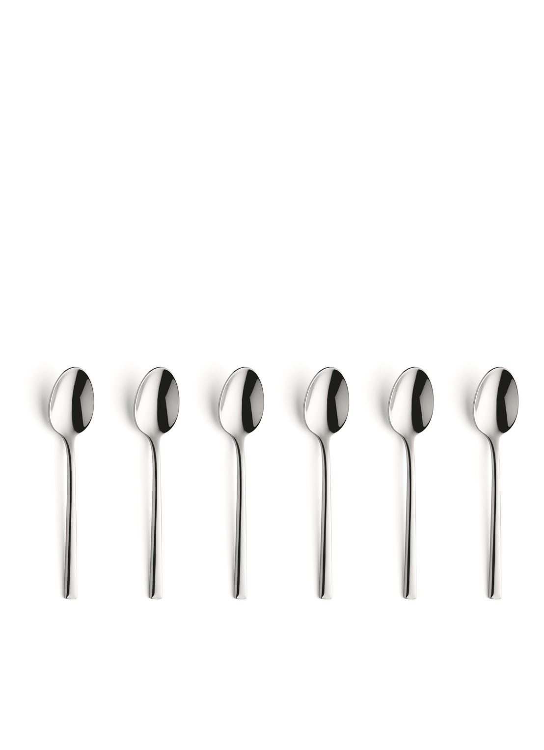 Amefa Metropole koffielepel set van 6 - voorkant zilver
