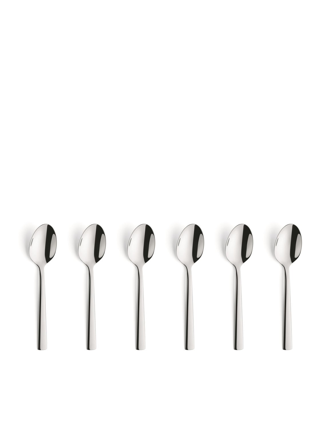 Amefa Moderno koffielepel set van 6  - voorkant roestvrijstaal