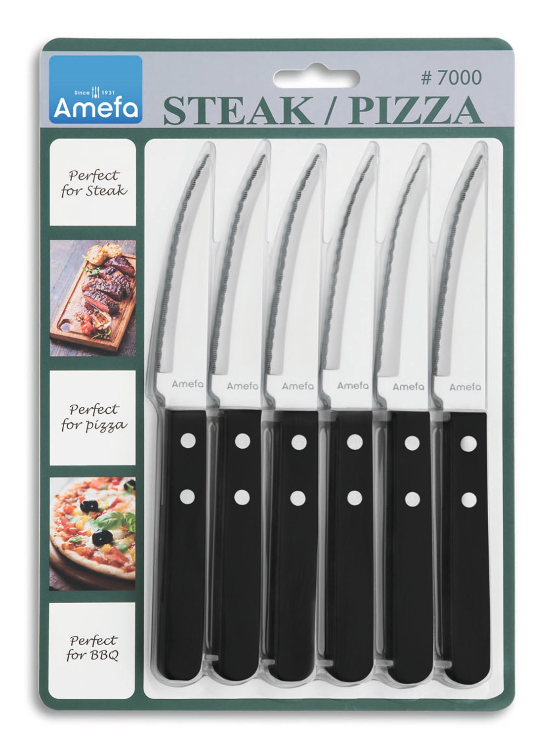 Amefa Steak messenset 6-delig - detail zwart