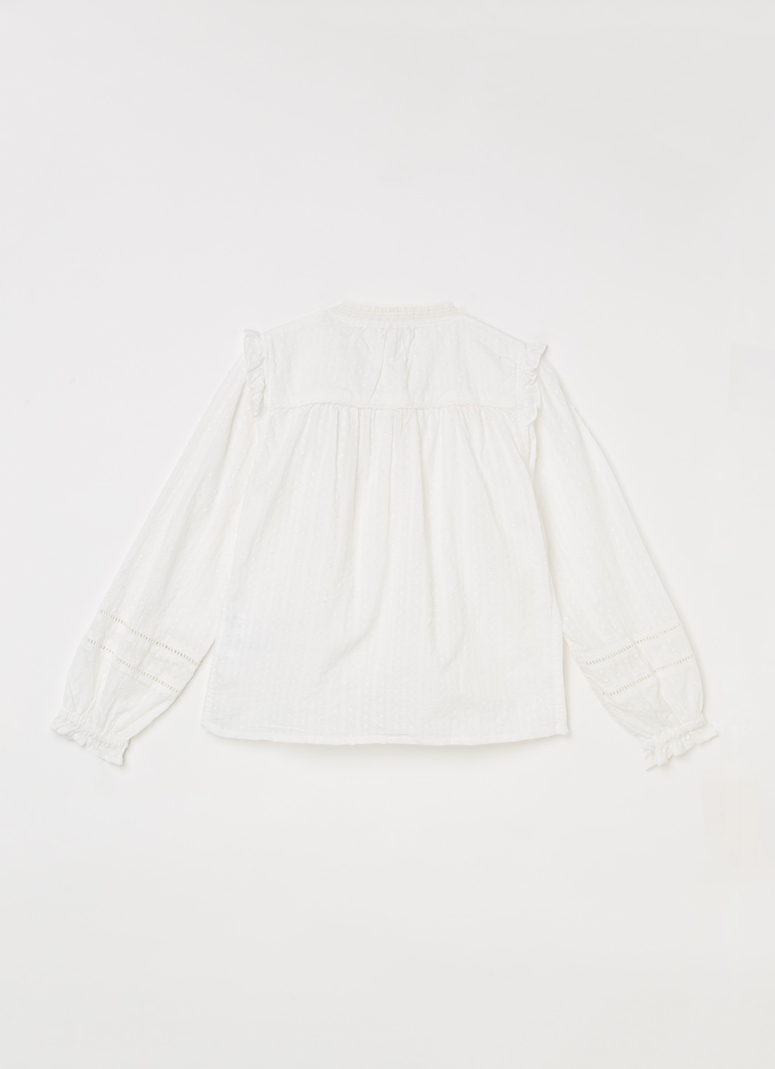 America Today Bowie blouse met structuur - achterkant 3 gebroken wit