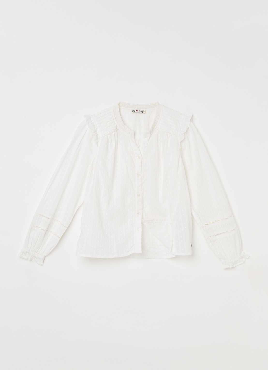 America Today Bowie blouse met structuur - voorkant 2 gebroken wit