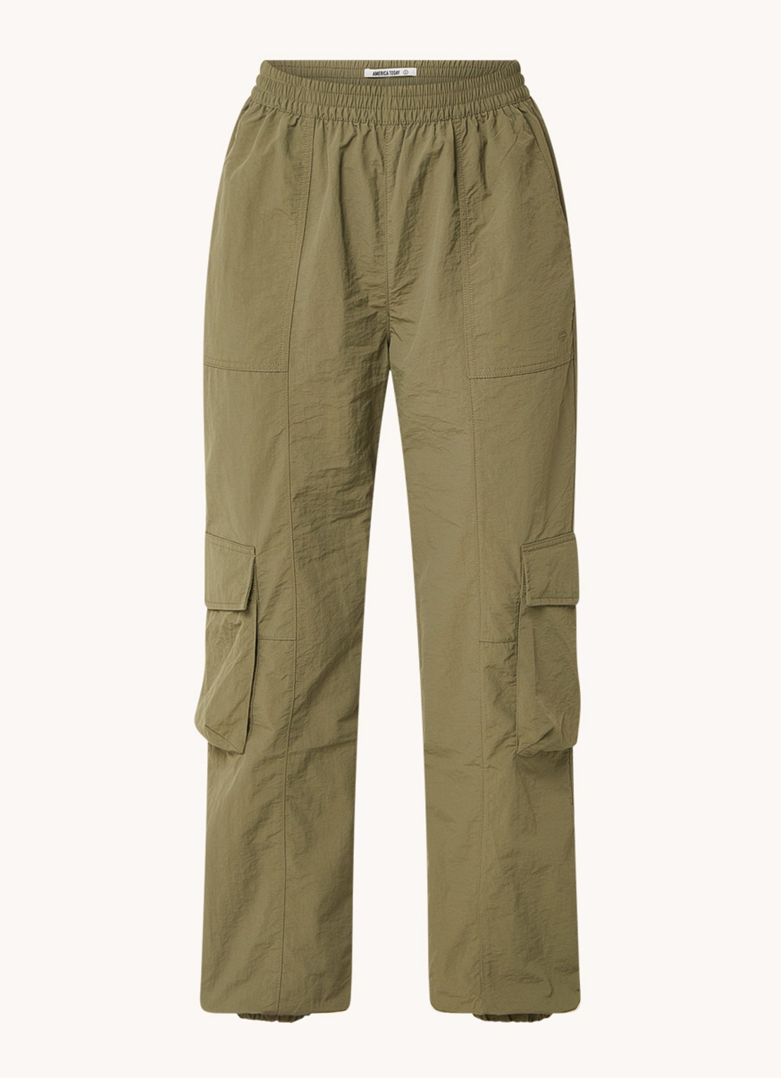 America Today Perry high waist tapered fit cargobroek  - voorkant 2 legergroen