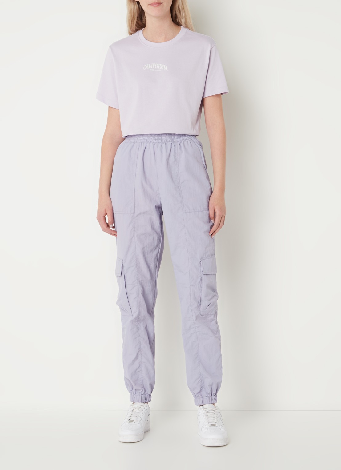 America Today Perry high waist tapered fit cargobroek  - voorkant 3 lila