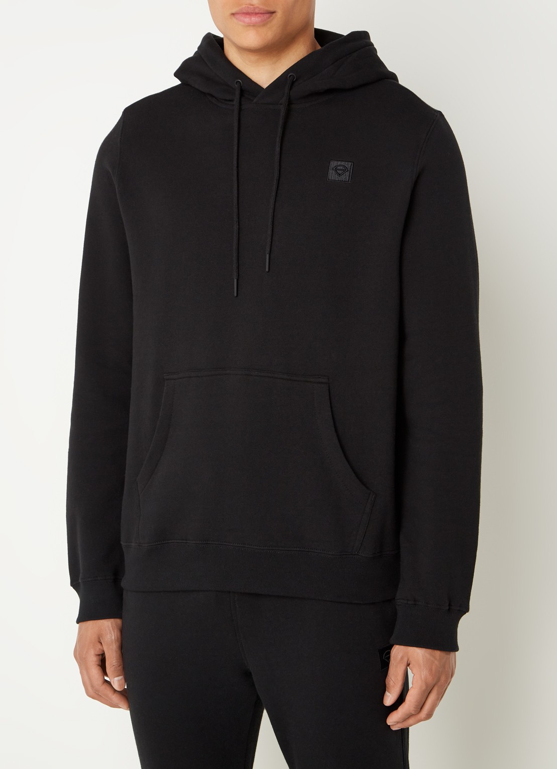 America Today Sanford hoodie met logoborduring - detail 4 zwart