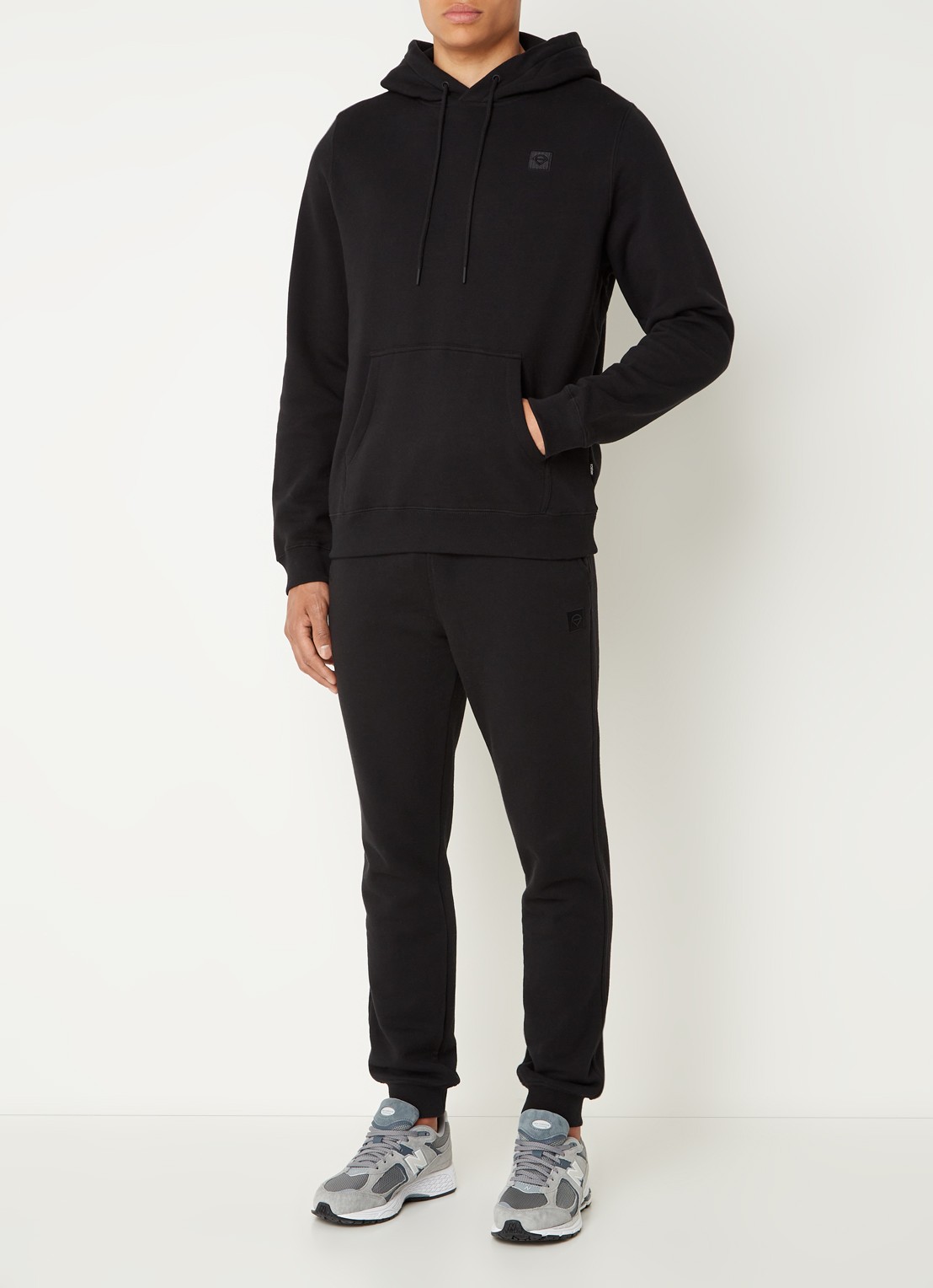 America Today Sanford hoodie met logoborduring - voorkant 3 zwart