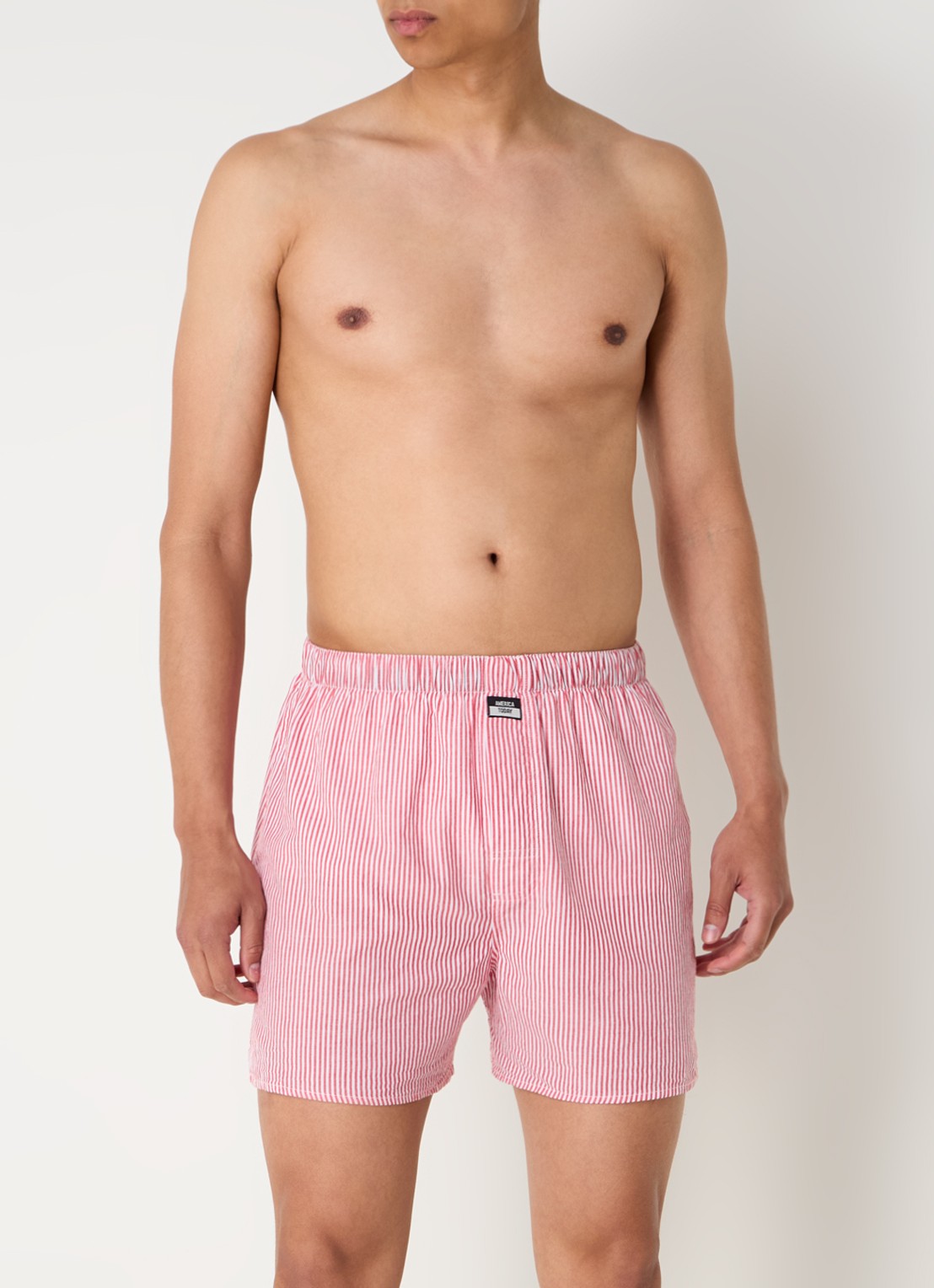 America Today Thomas boxershort met streepprint - voorkant 2 rood