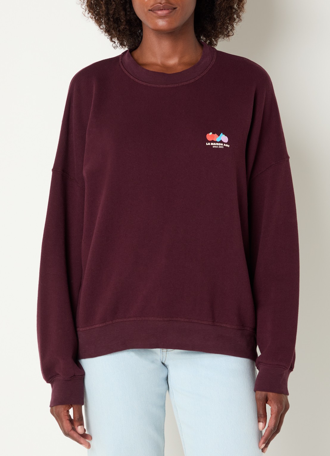 American Vintage Atubaylie sweater met logo - detail 4 aubergine