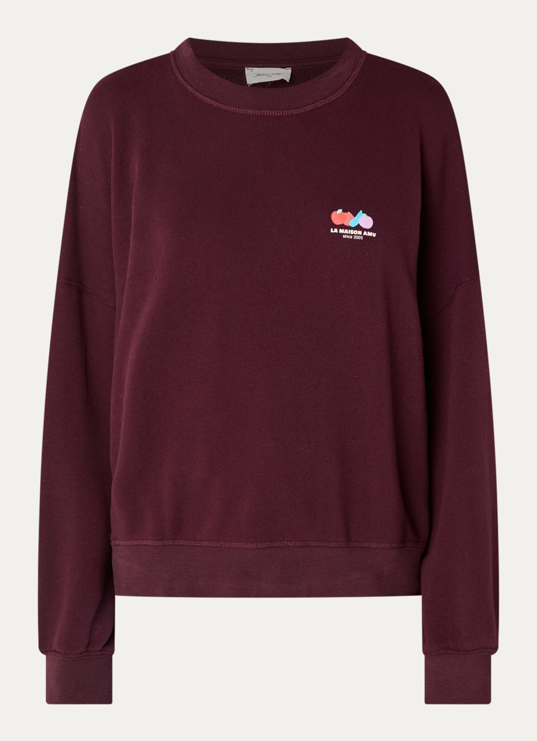American Vintage Atubaylie sweater met logo - voorkant 2 aubergine