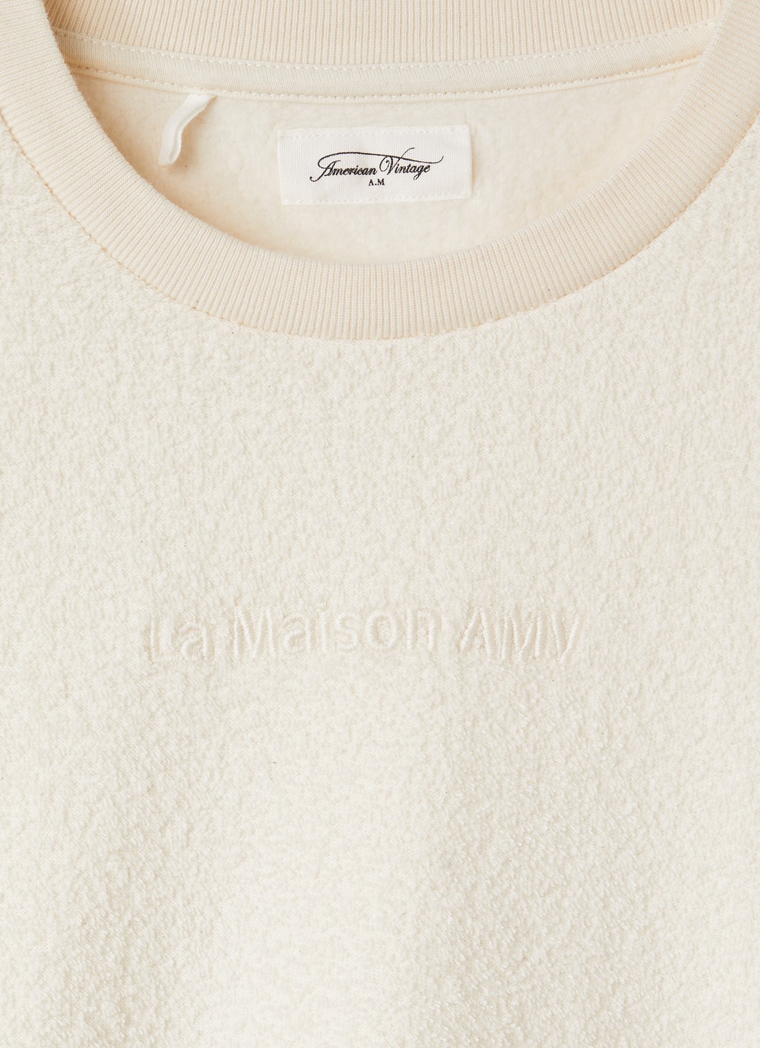 American Vintage Bobypark sweater van badstof - detail gebroken wit