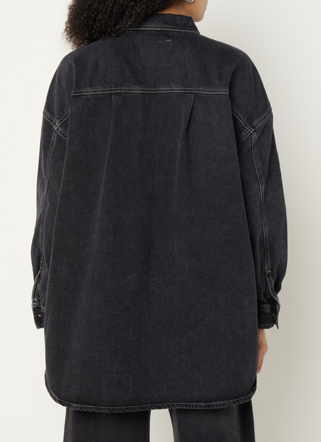 American Vintage Chemise blouse van denim met borstzakken - achterkant zwart